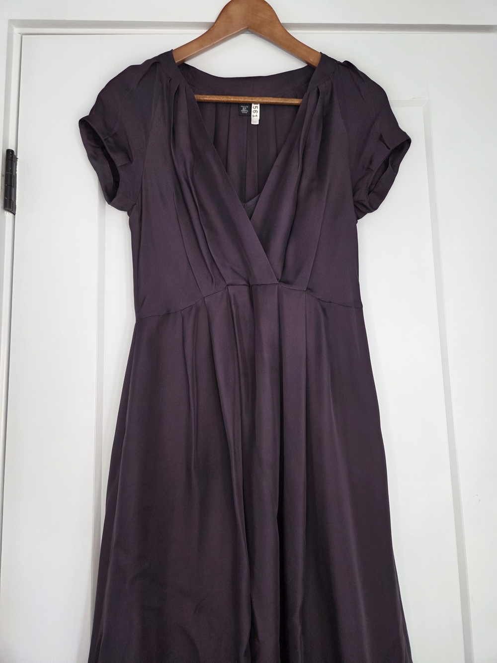 Banana Republic 100% Silk Plum Wrap Front Midi Dress Petite 6P